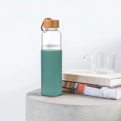 Outdoor Glass Cup Mini Water Bottles Student Water Bottles Portable Water Cup Drinking Cup With Bamboo Cover