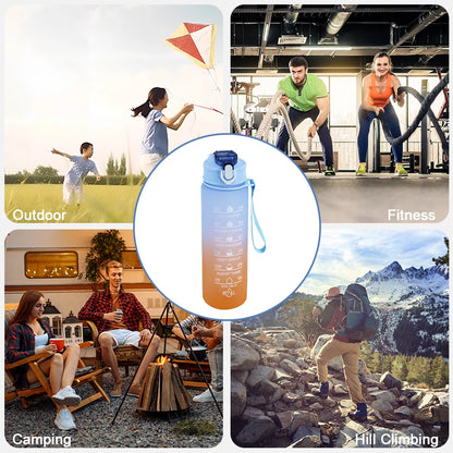 750ML Water Bottle with Straw Motivational Sport Water Bottle for Girls Leakproof Drinking Bottles Outdoor Travel Fitness Jugs