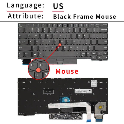 US Laptop keyboard For Lenovo ThinkPad X240 X240S X230S X250S X270 X260S X13 L13 X280 A285 X390 X395 Notebook English keyboard