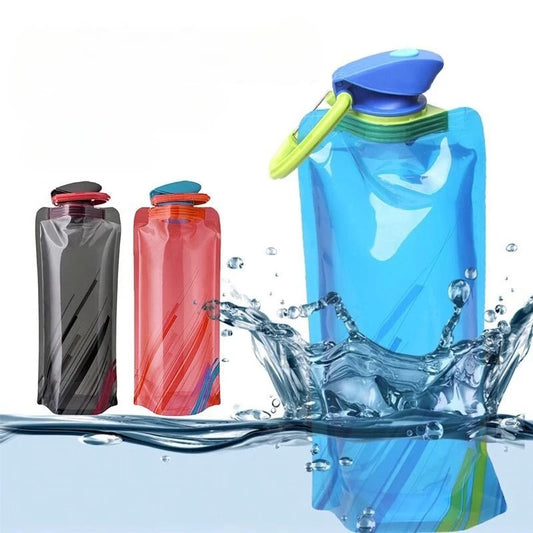 Portable Ultralight Foldable Water Bag 700ml Water Bottle Pouch Outdoor Sport Supplies Hiking Running Soft Flask Water Bottle