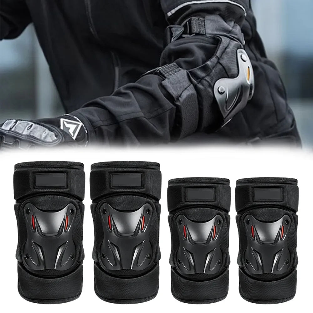 1Pair Knee Brace Elbow Protection Pads Shock Absorption Keep Warm Motorcycle Knee Elbow Pads Safety Protector for Outdoor Sports