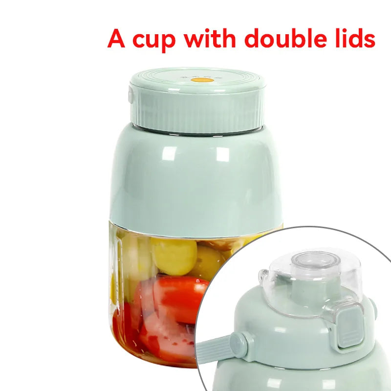 Portable Fruit Blender 800ml Multifunctional Electric Juicer Cup 10 Steel Blades Summer Milkshake Machine USB Rechargeable