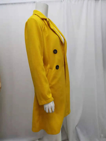 New Plus Size 4XL 5XL Women's Autumn Coat Woollen Blends Overcoats 2025 Winter Long Sleeve Casual Oversize Outwear Jackets Coat