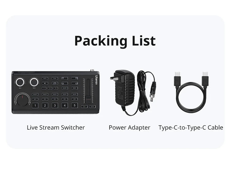 Ulanzi DD02 For Live Streaming Tool Video Mixer Video Switcher 4 CH HDMI Streaming 4K HD Screen For YUY2 MJPEG Capture Format