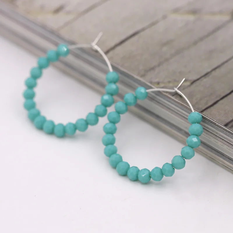 Fashion Women's Earrings Boho Colorful Crystal Beaded Earrings Jewelry Female Girls Gifts Ear Ring Accessories