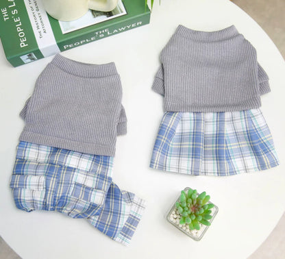 Couple Dog Clothes Jumpsuit Dress Winter Pet Clothing Boy Girl Dog Costume Apparel Puppy Skirt Pants Yorkie Pomeranian Apparel