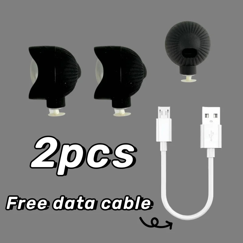 2PCS Outdoor Camping Crocs Headlight Upgrade Rechargeable Adult Children's Shoes Charm Decoration