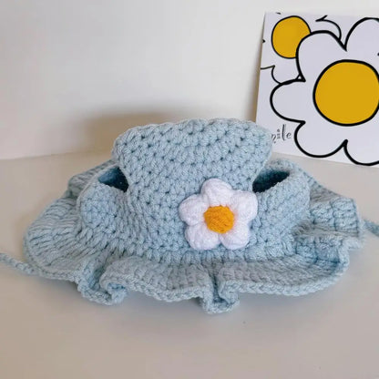 Handmade Pet Hat Pet Party Cosplay Headwear Puppy Kitten Knitted Hat Pet Headgear Decoration Pet Product Funny Pet Accessories