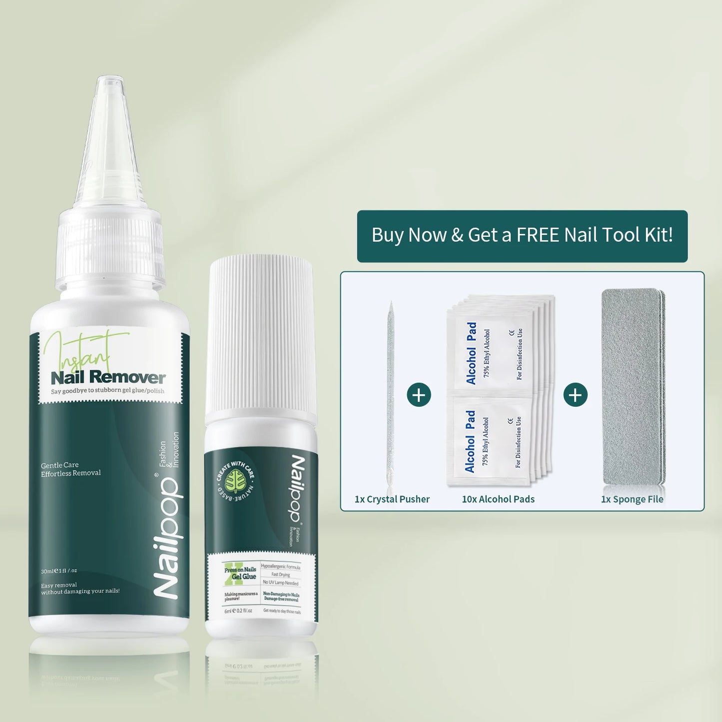 Nailpop Press On Nail Glue Super Strong Long Lasting Fast Drying No UV Lamp Needed Hypoallergenic Gentle Adhesive for Fake Nails