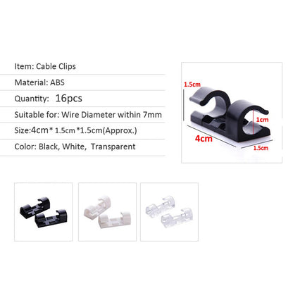Cable Organizer Clips Cable Management Desktop & Workstation ABS Wire Manager Cord Holder USB Charging Data Line Bobbin Winder