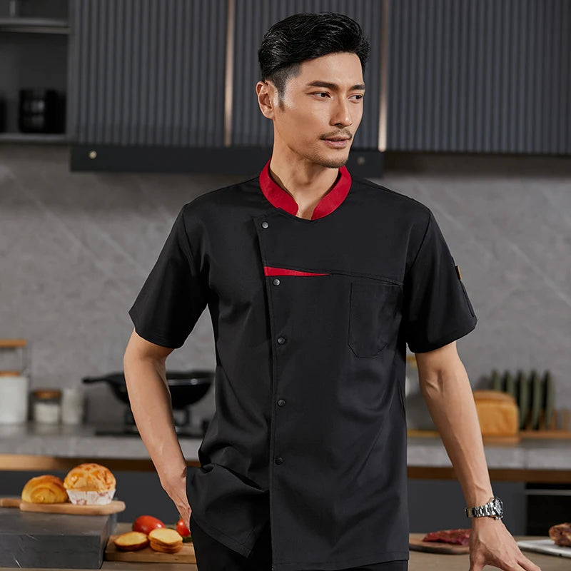 Kitchen Chef Shirts Cook Wear Hotel  Uniform Catering Cooking Clothes Chef Coat Jacket Professional Kitchen Costume Designer
