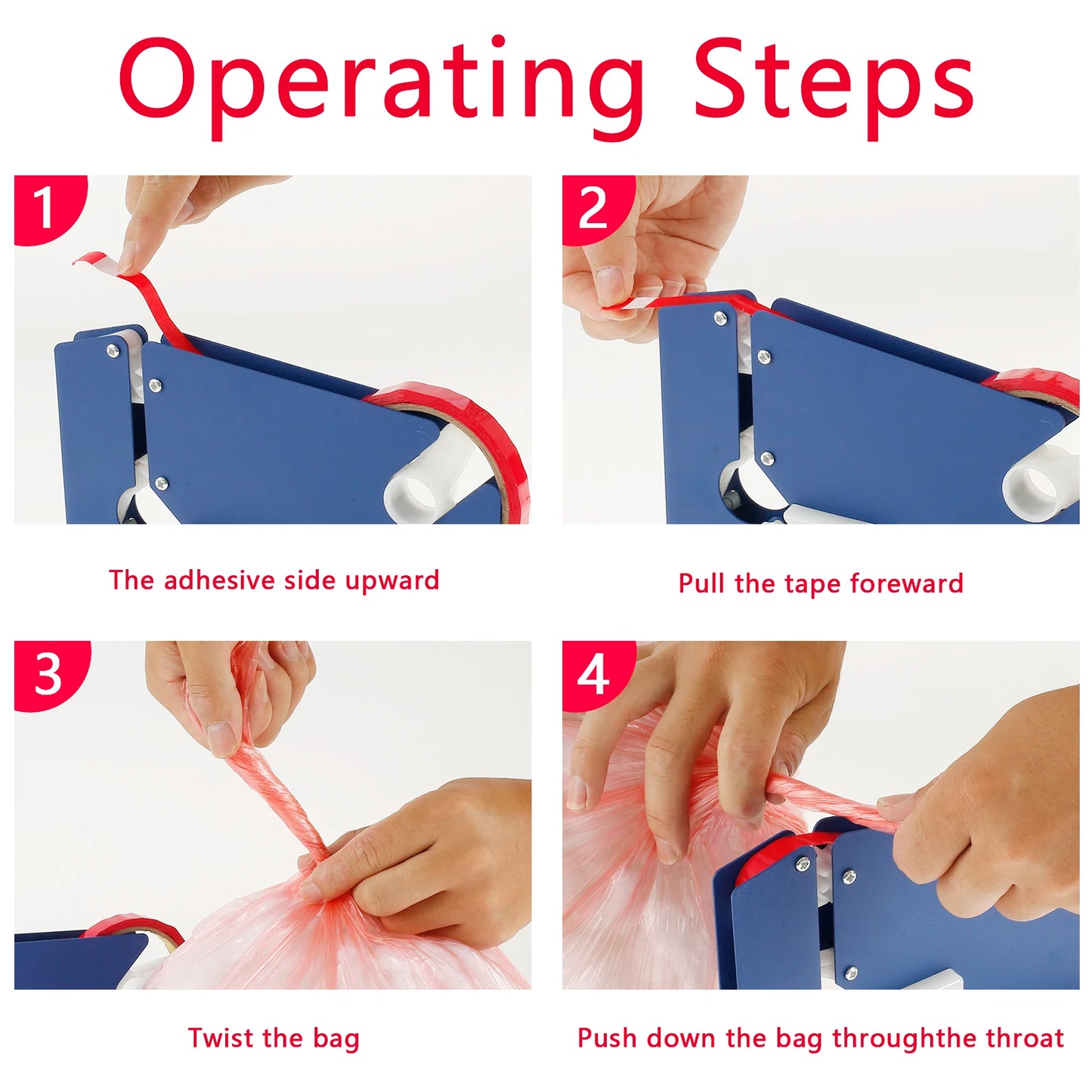 New Metal Bag Sealer Portable Bag Sealer Taper Dispenser with Trimmer Cutter Sealing Machine for Home Kitchen Outdoor Picnic