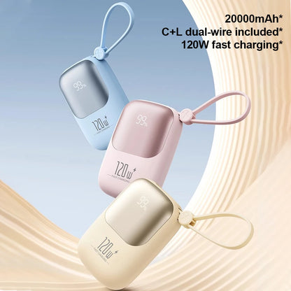 120W super fast charging power bank with cable 10000mAh large capacity portable mobile power Mini supply gift