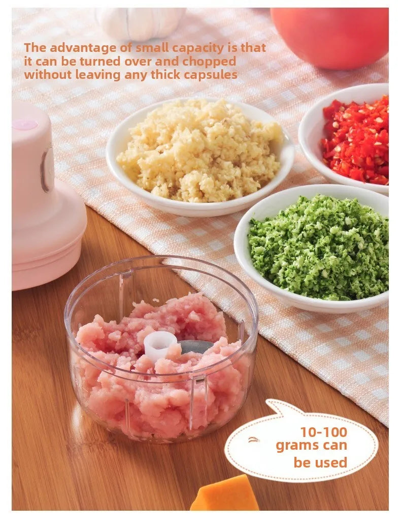 Portable Electric Garlic Chopper 100ml 250ml USB Vegetable Grinder Kitchen Garlic Masher Food Processor Tool