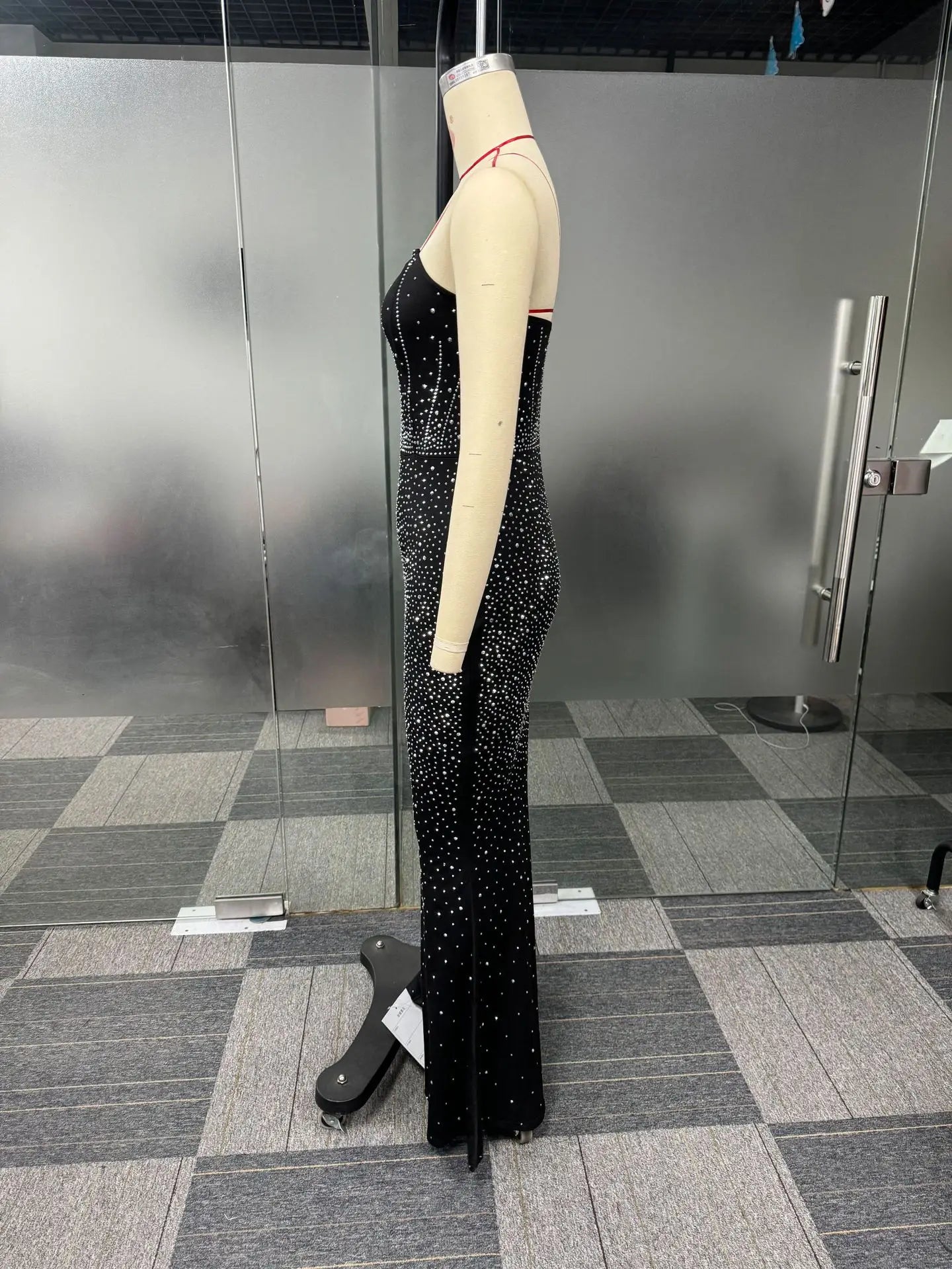 CM.YAYA Diamonds Hot Rhinestones Strapless Women Sleeveless Long Dress 2025 Spring Birthday Party Evening Prom Maxi Dresses