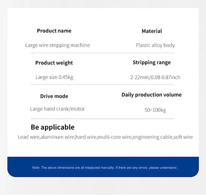 Manual Wire Stripping Made Easy - Powered Wire Stripper Machine, Copper Wire Stripper, Drill Wire Stripper, Electric Wire Stripp