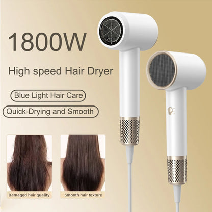 Hair dryer household blue light hot and cold air high power