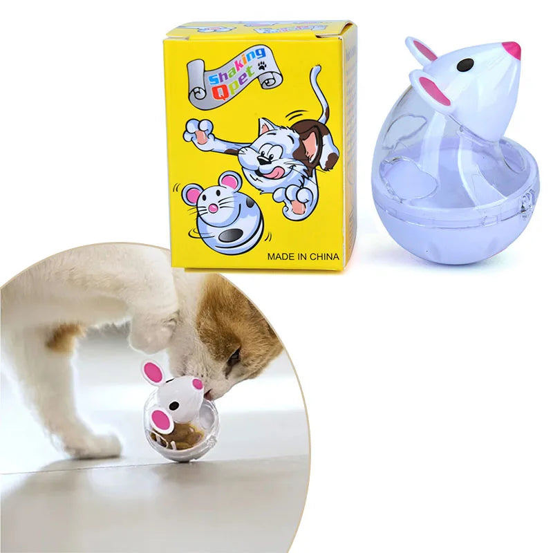 Cat Mice Food Tumbler Cat Food Toy Ball Interactive Cat Food Feeder Leak Food Interesting Plastic Cat Food Dispenser Treat Toy