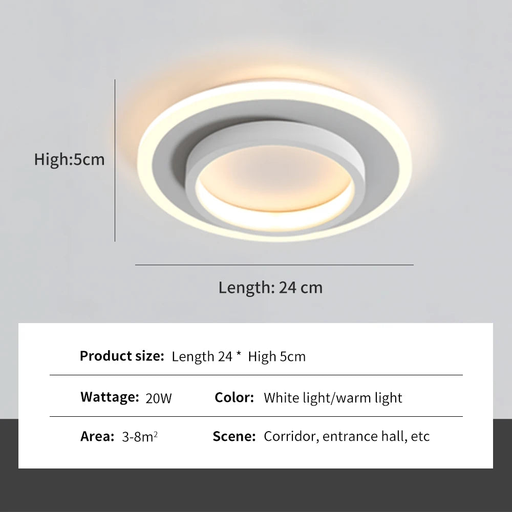 Modern Minimalist Decorative Ceiling Ceiling Lamp Bedroom Living Room Kitchen Aisle Interior Creative LED Round Lighting Lamps