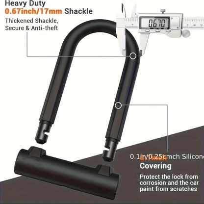 Bike Lock Heavy Duty Anti Theft Bike U Lock with Security Steel Cable Shackle Bicycle U-Locks with Key & Sturdy Mounting Bracket