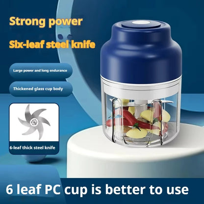 320ML Electric Garlic Chopper 6 Blades Garlic Grinder Mini Vegetable Chopper Meat Mincer Portable Veggie Chopper Garlic Mincer