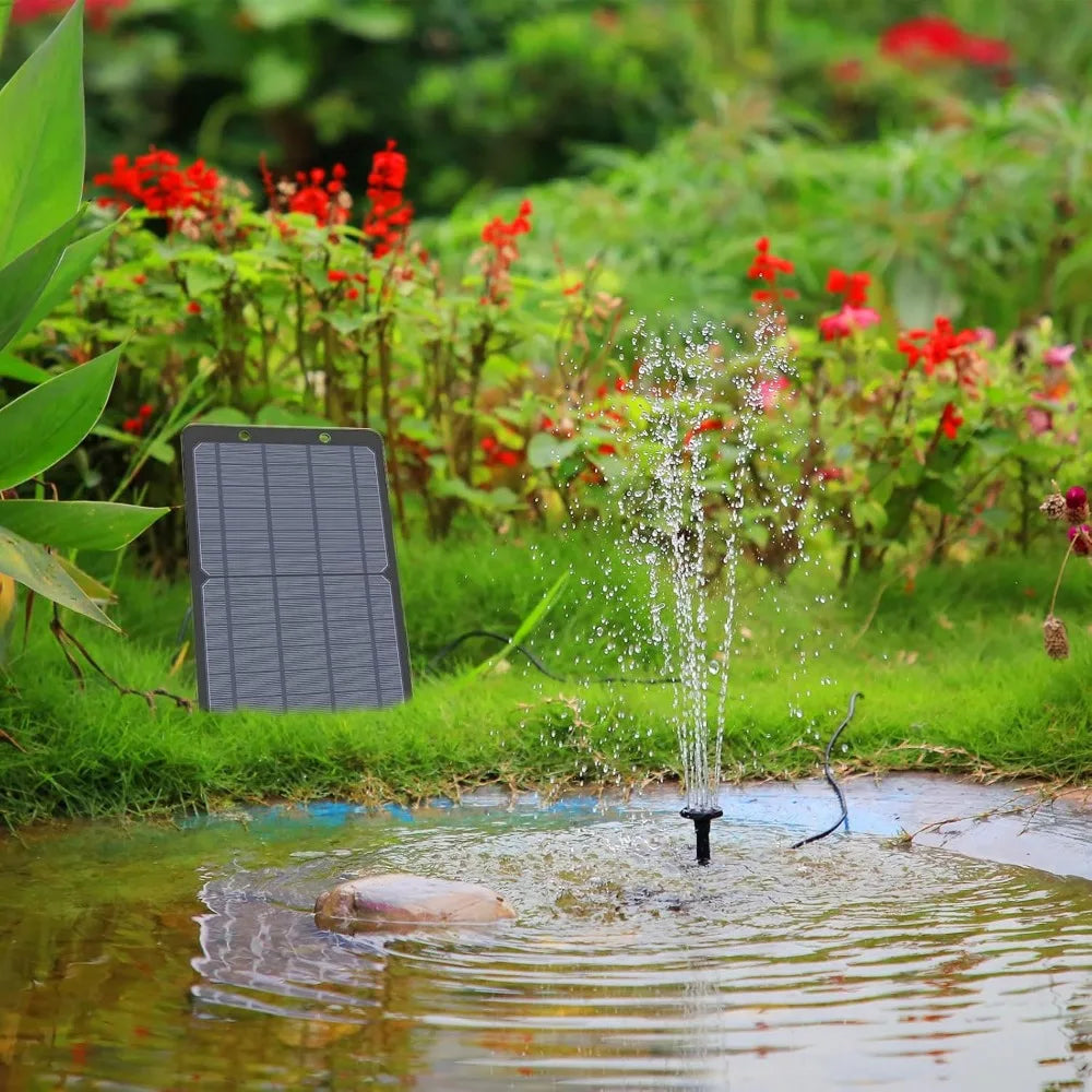 9w Solar Fountion Solar Water Fountain for Garden Floating Water Fountain with 4 Nozzles and Water Pipe Solar Fountain for Pond