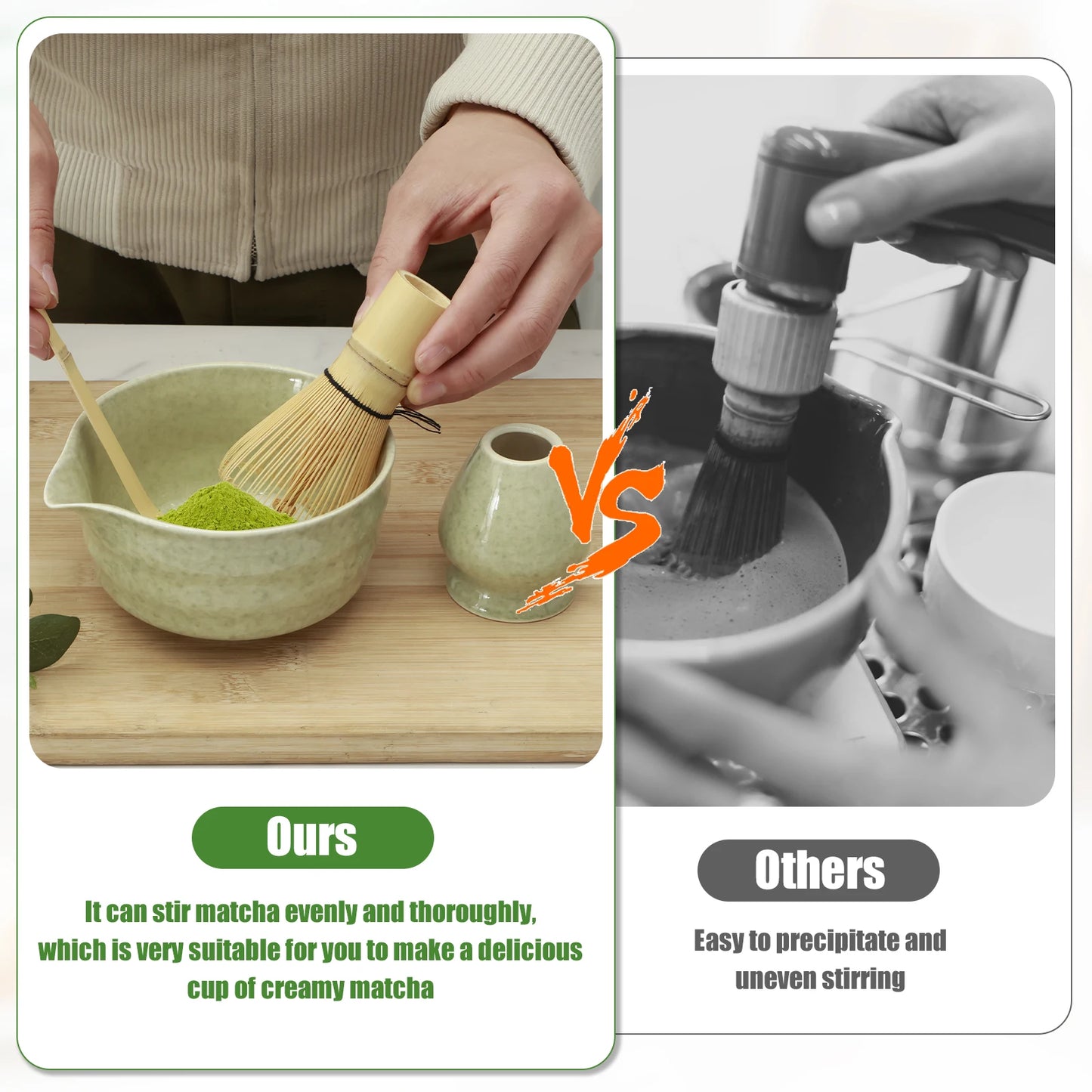 4Pcs Matcha Whisk Set Elegant Matcha Tea Set Reusable Matcha Making with Ceramic Matcha Bowl Matcha Whisk Holder for Tea Lovers