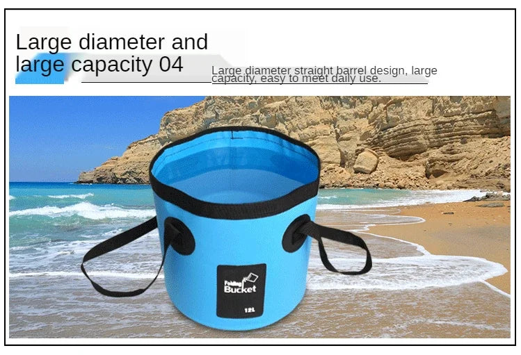 12L/20L Bowl Sink Washing Bag Car Wash Bucket Portable Outdoor Travel Foldable Water Multifunction Folding Portable Bucket Water