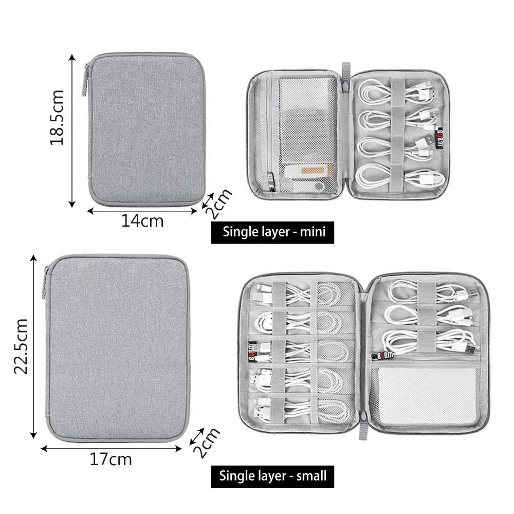 Travel Kit Case Pouch For USB Data Cable Earphone Wire pen Power bank Electronics Accessories Organizer Digital Storage Bag