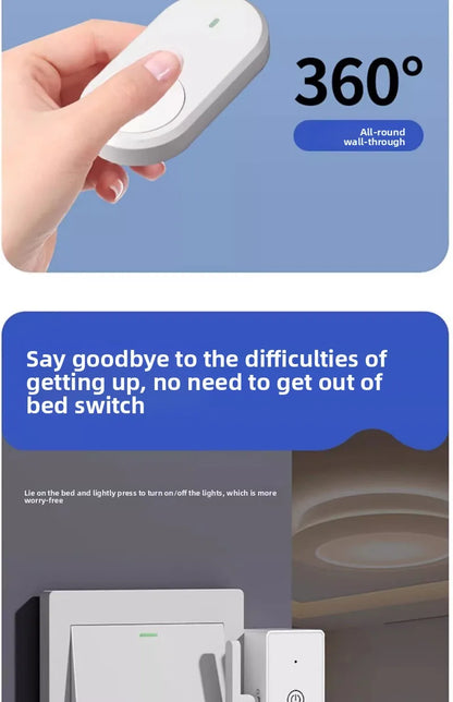 Smart Wireless Light Switch Remote Control for Bedroom/Lazy People, Auto On/Off, Smart Home Device