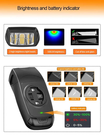 Bicycle lights & horns & Garmin computer stand 3in1, stacked BIKE computer base computer stand cycling code watch base headlighg