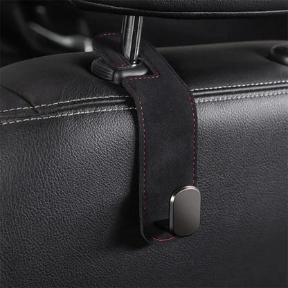 1Pcs Universal Car Suede Alloy Seat Hook Stowing Rear Seat Headrest Hook Storage Hanger Hanging Hooks Car Interior Accessories