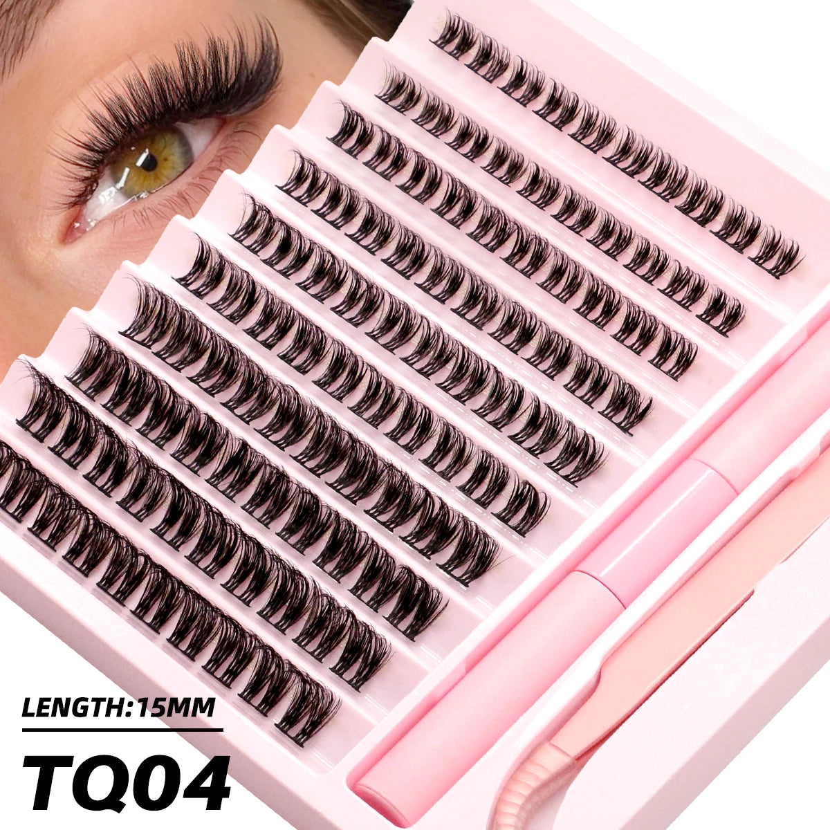 Diy Lash Extension Kit Cluster Eyelash Extension Kit Individual Lashes Kit Lash Bond and Seal Lash Glue and Lash Tweezers Makeup