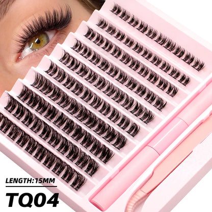 Diy Lash Extension Kit Cluster Eyelash Extension Kit Individual Lashes Kit Lash Bond and Seal Lash Glue and Lash Tweezers Makeup