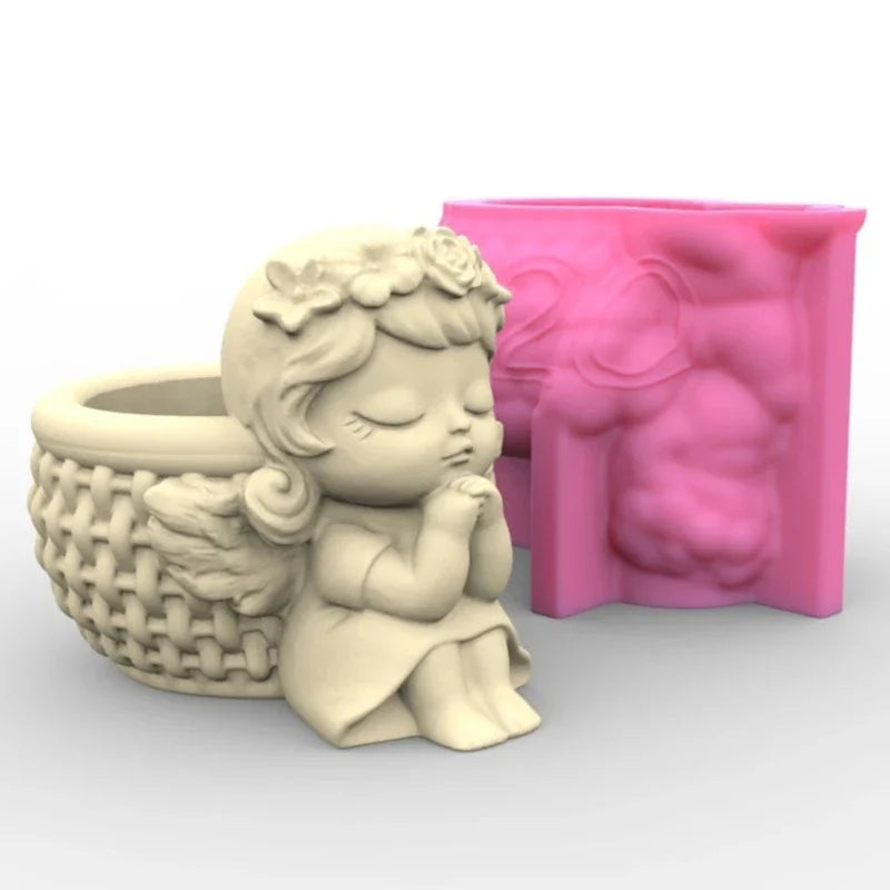 Succulents Flower Pot Resin Silicone Mold DIY Garden Concrete Flowerpot Holder Mould Handmade Crafts Home Decor