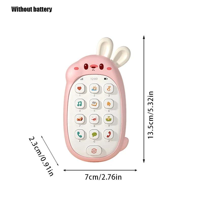 Baby Rabbit Mobile Phone Children's Toy Can Bite Puzzle Early Education Baby Multi functional Music Simulation Phone