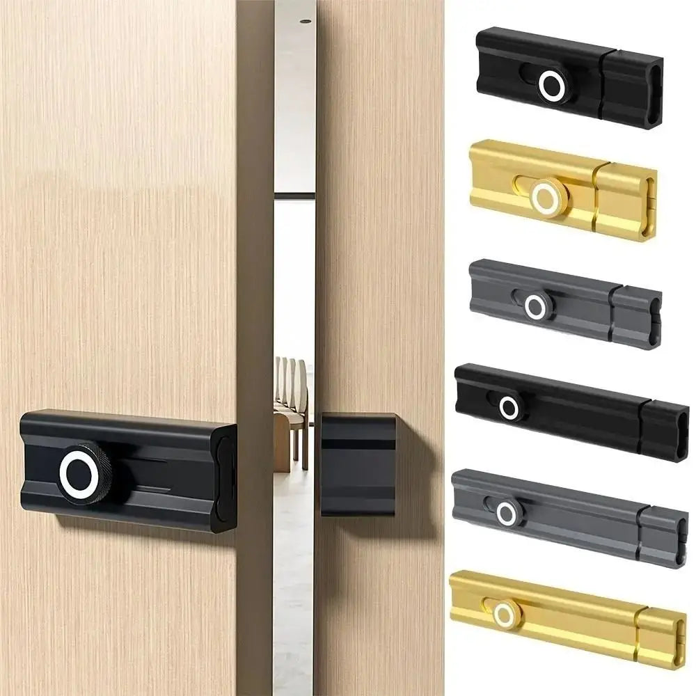 Durable Anti-theft Luminous Door Buckle Aluminum Alloy No Punching Sliding Door Bolt Security Door Catch Furniture Hardware