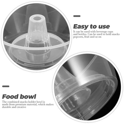 10pcs Drink Cup Top Bowls Popcorn Tray Beverage Cup Holder Bowl Disposable French Fries Drink And Snack Fruit Combination Cup