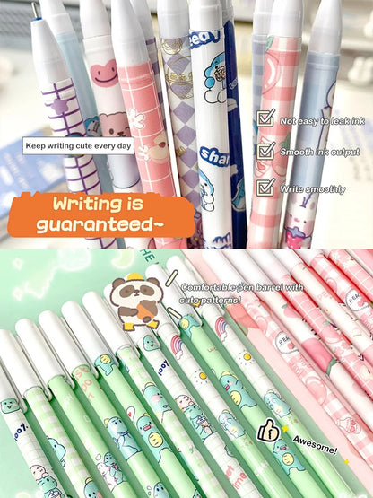 12PC 0.5mm Syringe Erasable Pen Korean Stationery Simple Kawaii Writing Pen Student Stationery Cultural and Educational Supplies