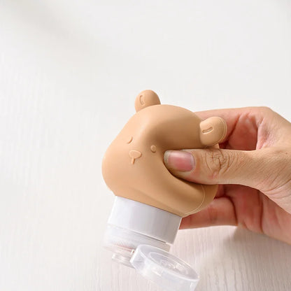 Cute Bear Travel Bottles Leak Proof Portable Mini Refillable Squeezable Containers for Shampoo Conditioner Lotion Toiletries