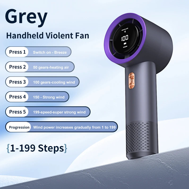 Xiaomi Portable Handheld Electric Fan High Speed Bladeless Fan USB Charging Silent Air Conditioner Digital Display Electric Fan