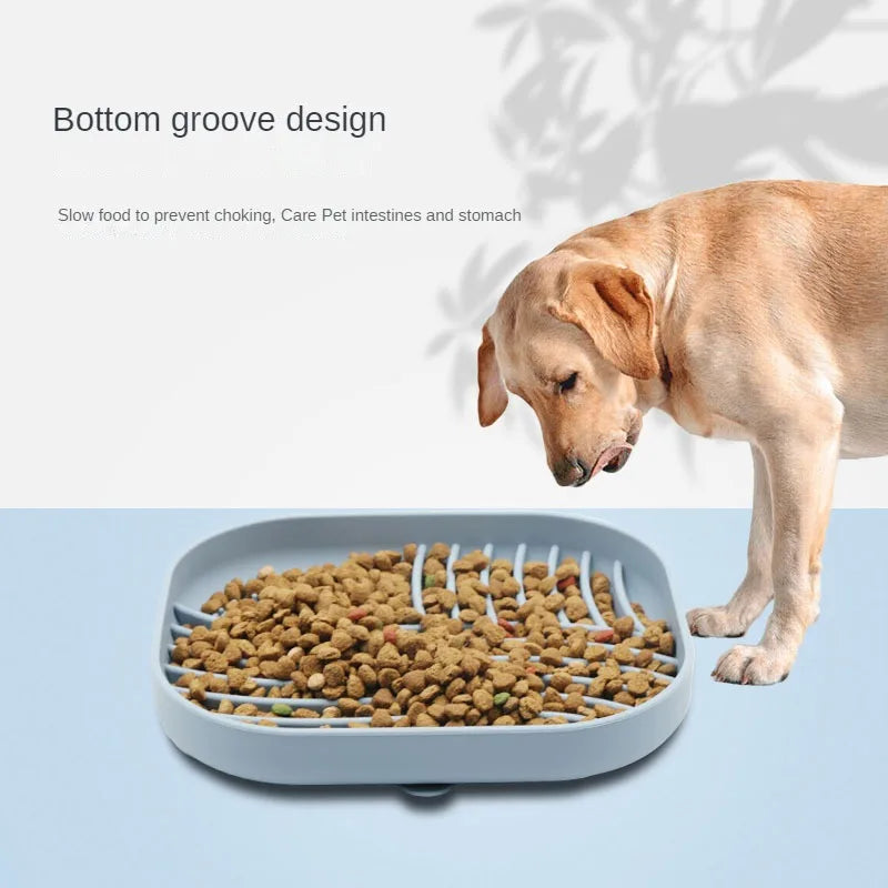Silicone Pet Licking Mat Multifunctional Pet Food Bowl Cat and Dog Meal Basin Mat with Suction Cup Slow Feeding Placemat