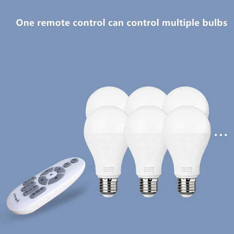 Smart LED Bulb E27 6W 9W 12W RF 2.4G Wireless Remote Control Night Light Timing Turn off Warm Cold Light Dimmable Led Lamp Bulb