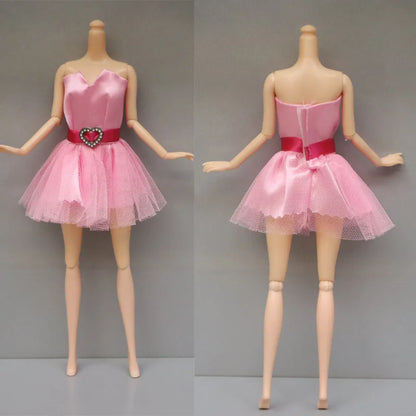 28pcs Fashion Dolls Accessories =1 Gown +3 Dress +2 Suit +2 Swimsuit +3 Glasses +10 Shoes +7 Hanger Clothes for 11.5'' Doll Toys