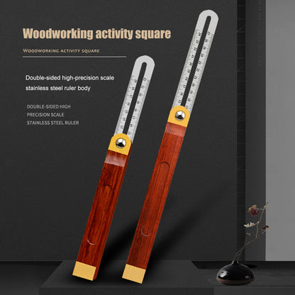 360° Angle Rulers Gauges Tri Square Sliding T-Bevel with Wooden Handle Level Measuring Tool Wooden Marking Gauge Protractor