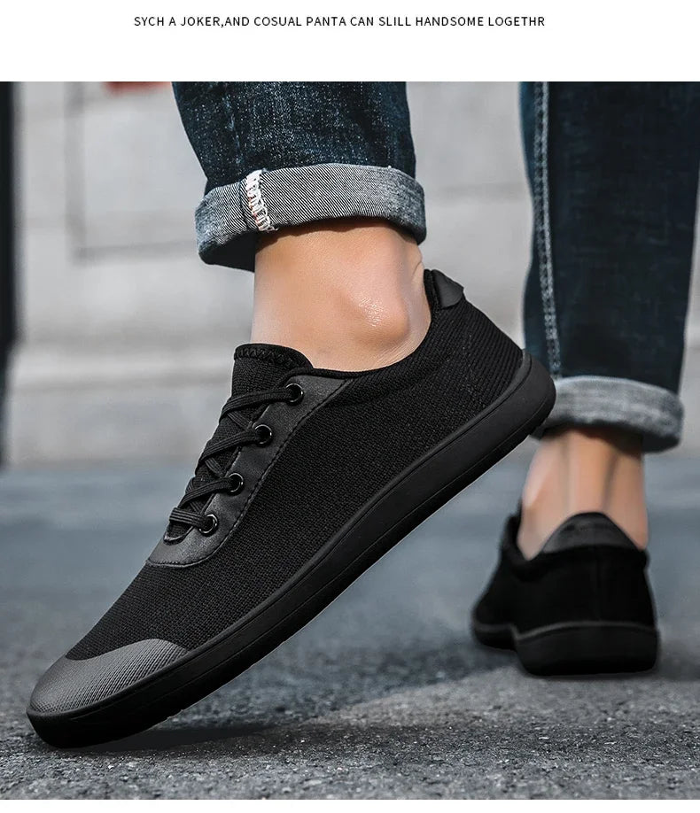 Sneakers for Men New Wide Barefoot Sneaker Fashion Flats Soft Zero Drop Sole Wider Toe Light Weight Fashion Shoes Plus Size