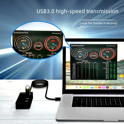 USB 3.0 Power Adapter 4/7 Port Multi USB Splitter Hub 3.0 USB Hub Multiple Expander Switch 30CM Cable Hub Docking Stations