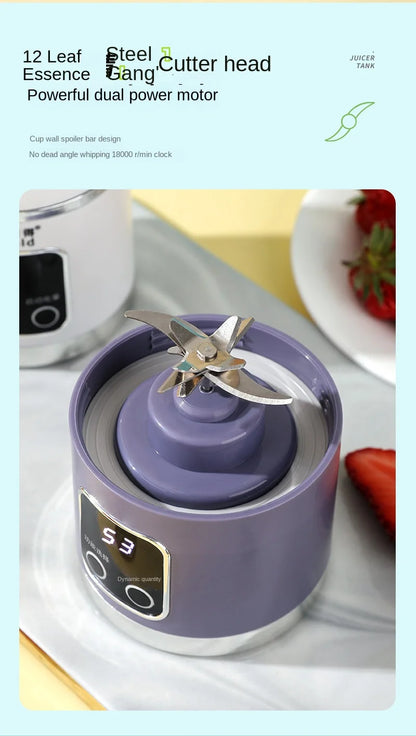 Household  Mixer Machine Portable Blender Crushed  Electric Juicer With 3 Speed 450ML Large Capacity Digital Display Juice Cup