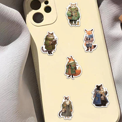 50PCS Creative Winter Animal Cute High Beauty Stickers Phone Cases Handbooks Water Cup Stickers