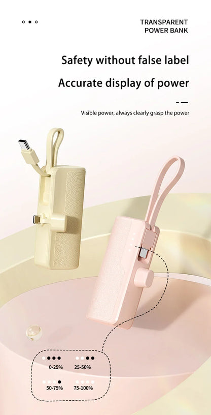 Xiaomi Power Bank 50000mAh Pocket Power Bank Portable Capsule Power Bank Fast Charging External Battery for iPhone Samsung